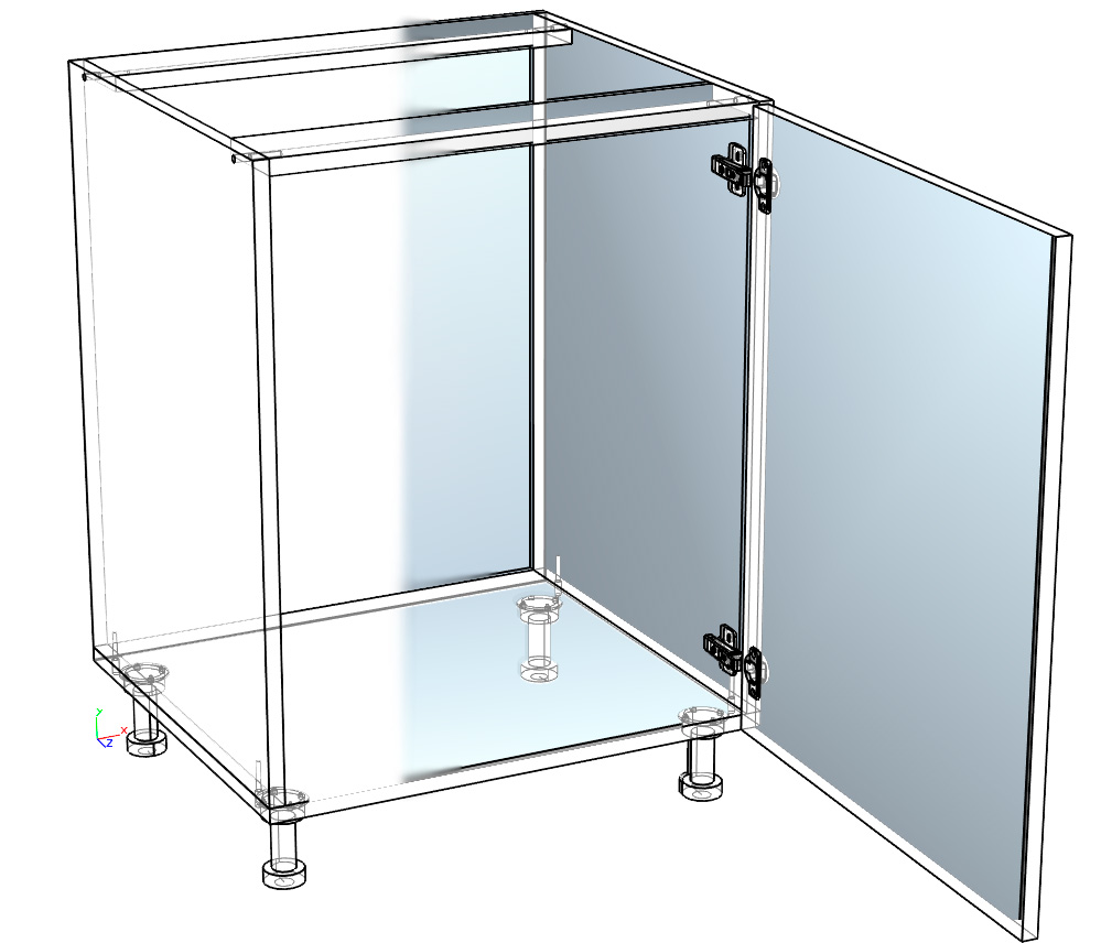 Проект модуля нижнего яруса распашной.